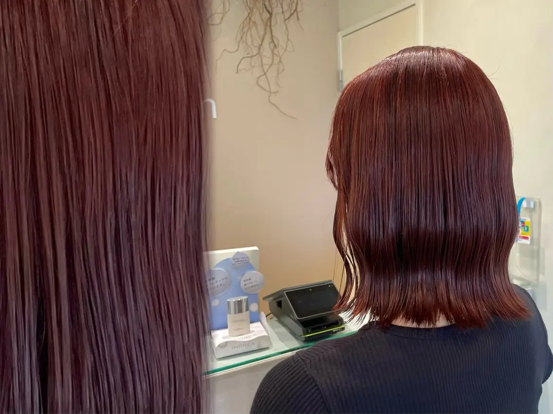 ミディアム 韓国風ヘア カット ヘアカラー トリートメント suzuna/暖色 カラー💞/スパのヘアスタイル