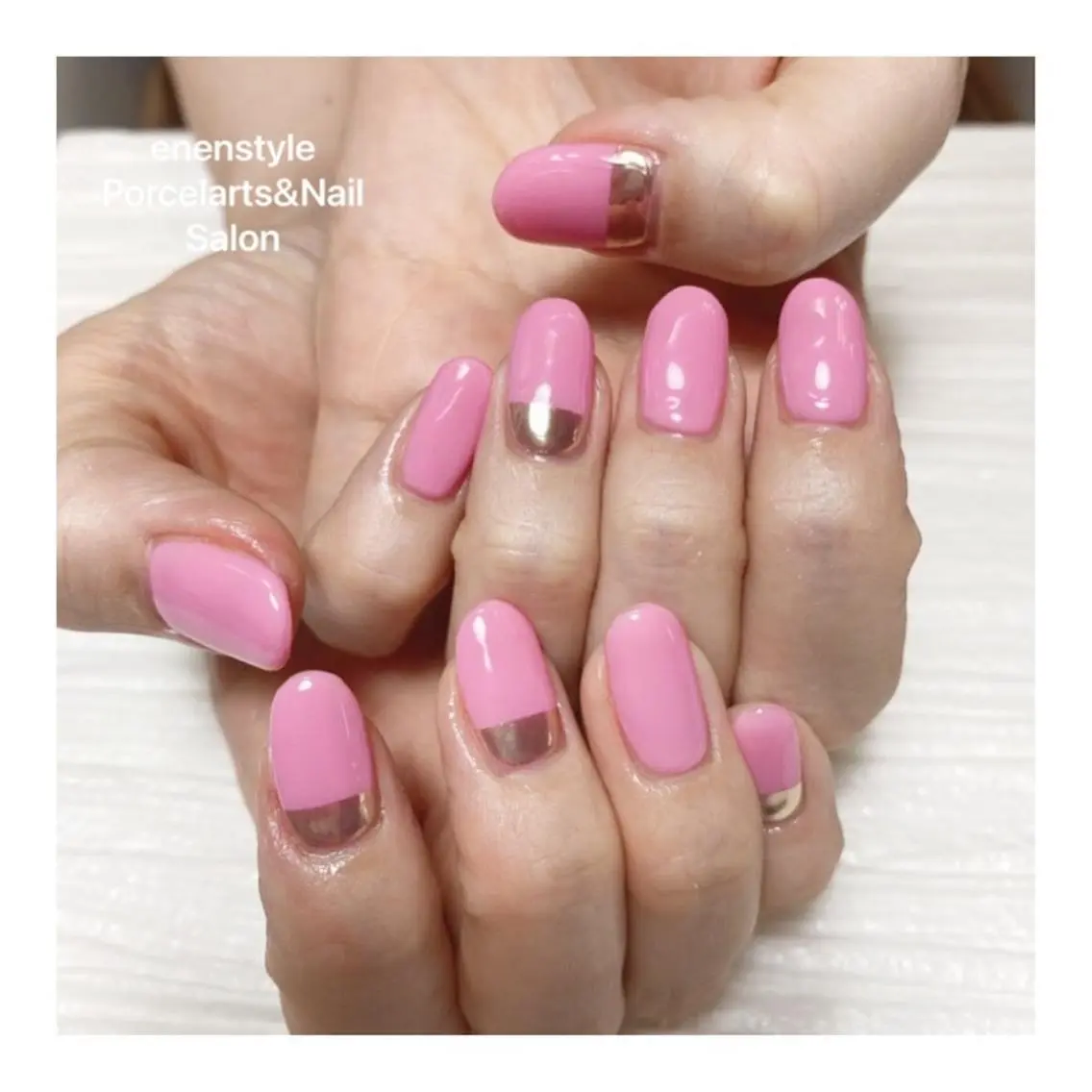 ミディアム ネイル ハンドネイル 🐾enen style 🐾のネイルデザイン