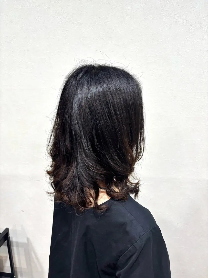 ミディアム ミディアムパーマ カット パーマ 髙木 雅子のヘアスタイル