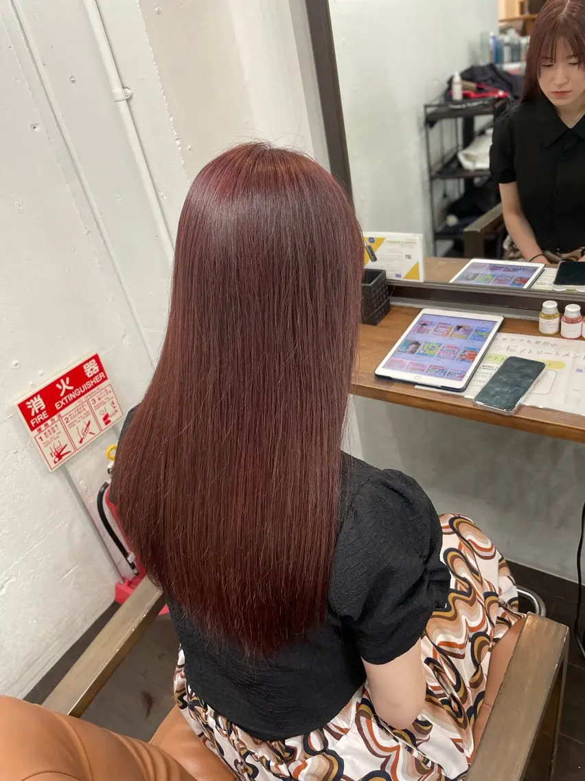 ロング カラー カット ヘアカラー トリートメント 暖色カラー/ メンズ/名駅/ユキハのヘアスタイル