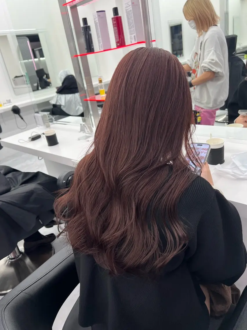 ロング カラー 💖似合わせカラー レイヤー💖縮毛矯正のヘアスタイル