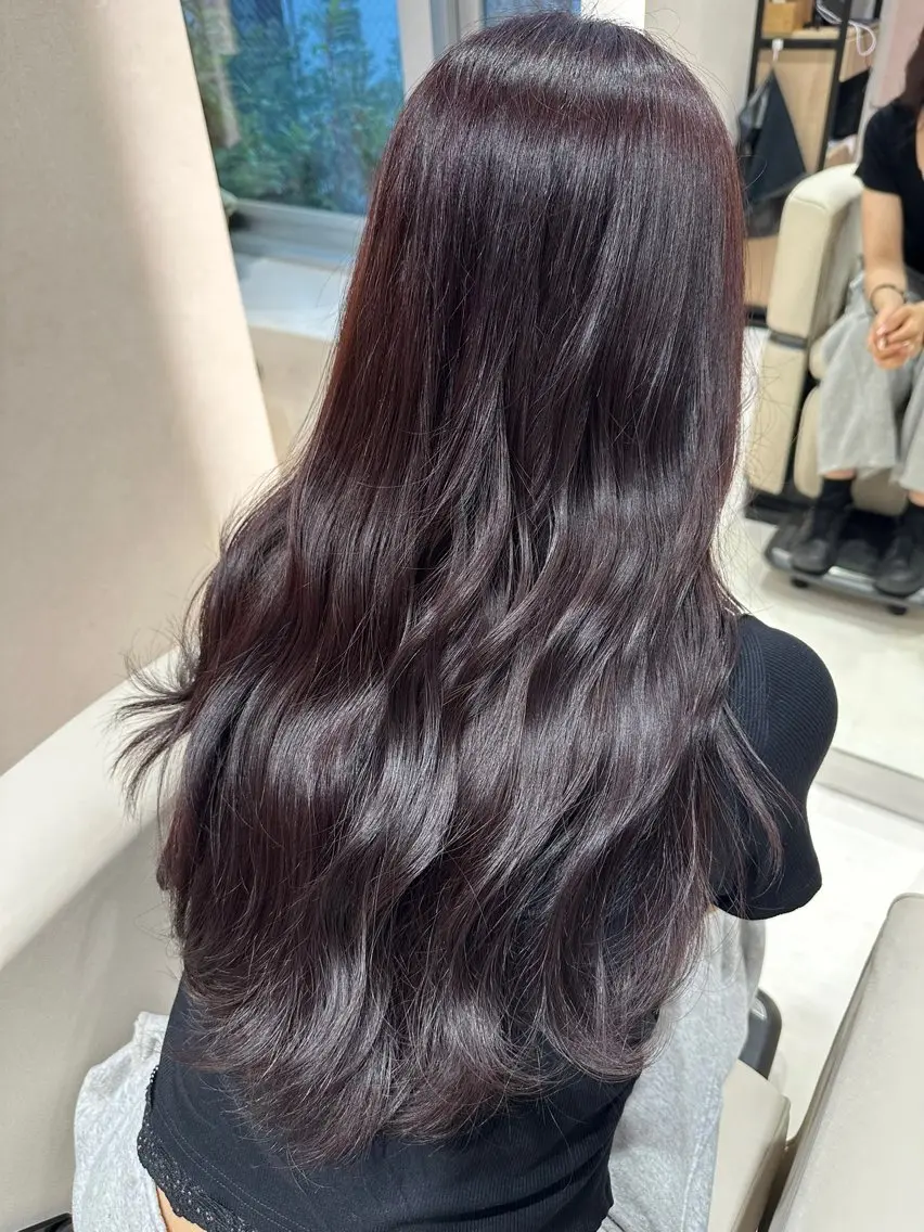 ロング カラー 顔周りカット レイヤーカット カット ヘアカラー レイヤー/艶カラー/ 前橋/渋川竜希のヘアスタイル