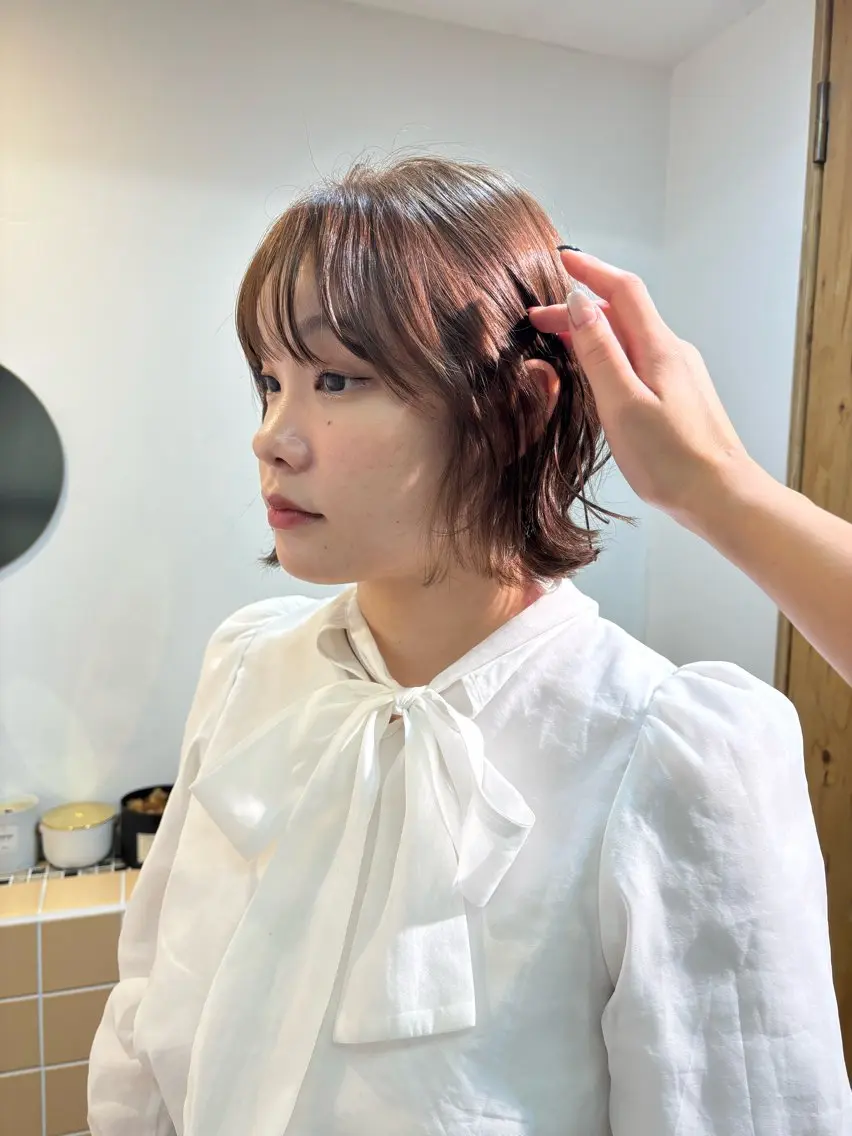 ミディアム カラー カット ヘアカラー トリートメント sakura🌸 レイヤー/韓国ヘアのヘアスタイル