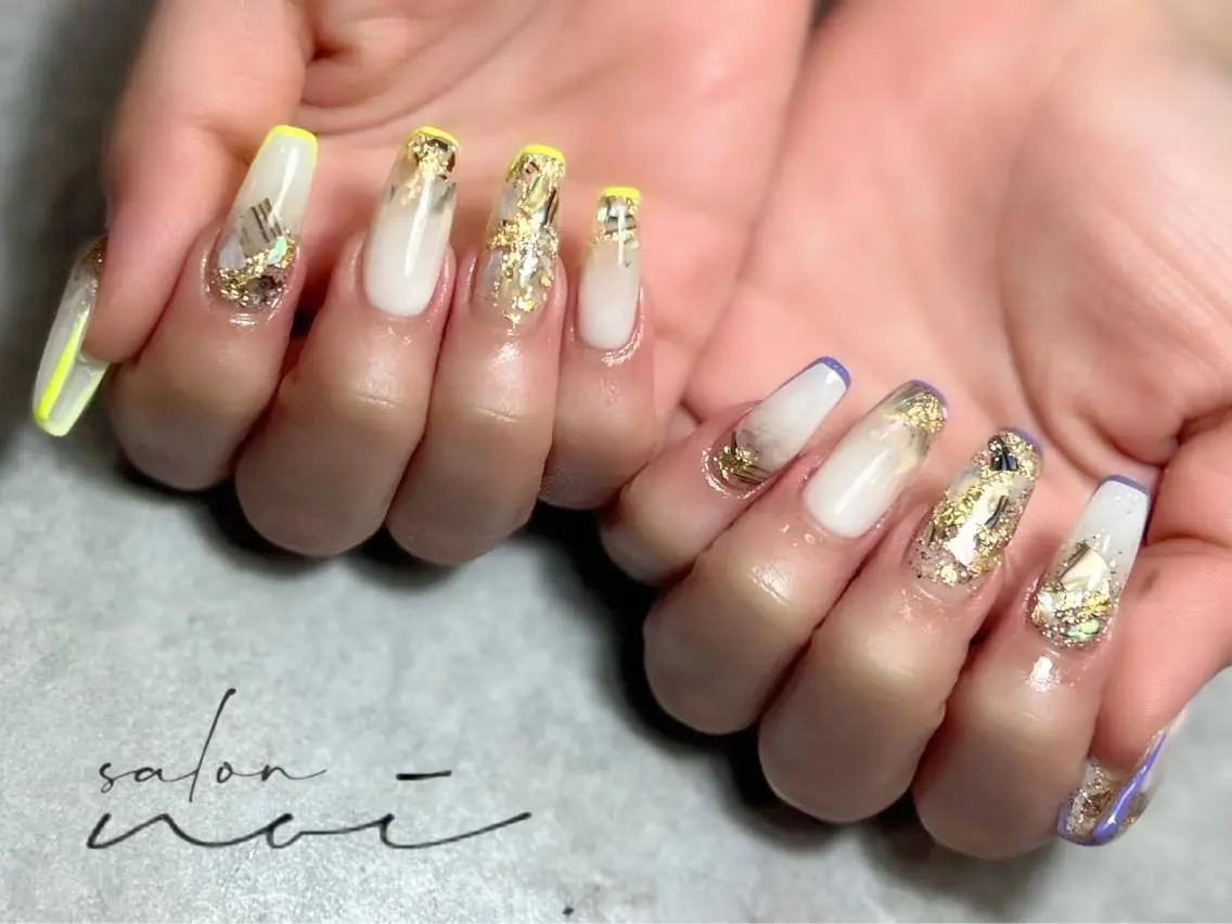 ネイル スカルプネイル 夏ネイル ハンドネイル salon noiのネイルデザイン