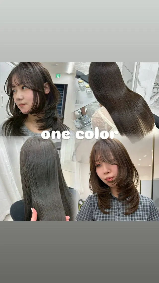 ロング カラー ヘアアレンジ メンズ ボブ ロング ヘアカラー 中尾 遥那のヘアスタイル
