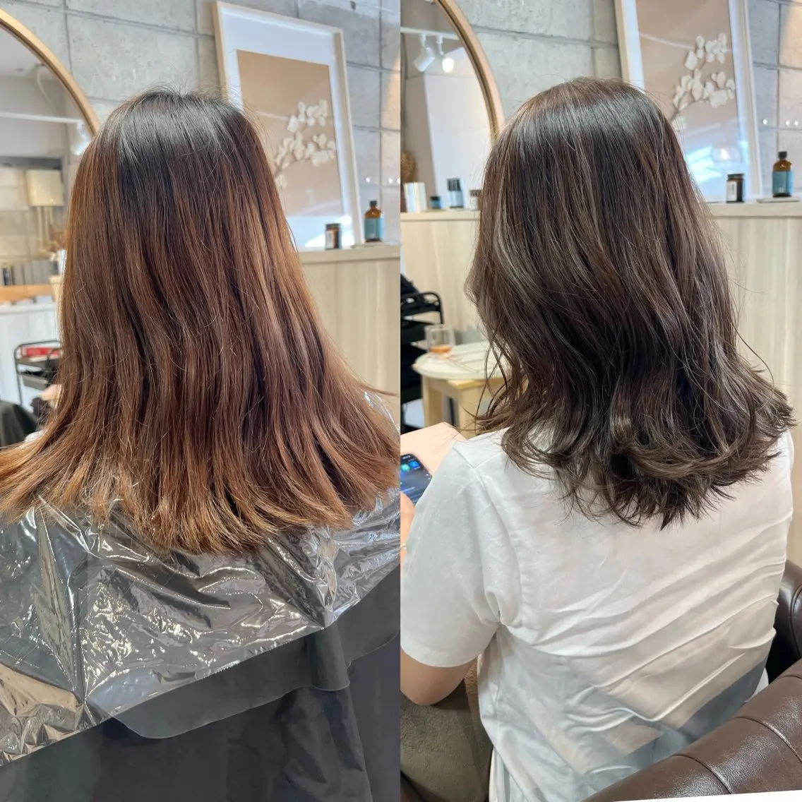 セミロング ハイライト 椎葉 みはるのヘアスタイル