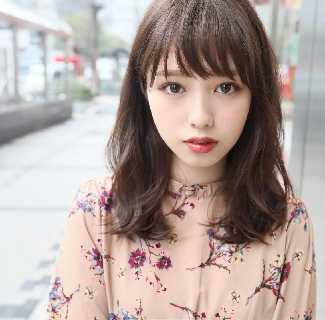 ミディアム カラー カット ヘアカラー トリートメント ガレリア エレガンテ栄のヘアスタイル