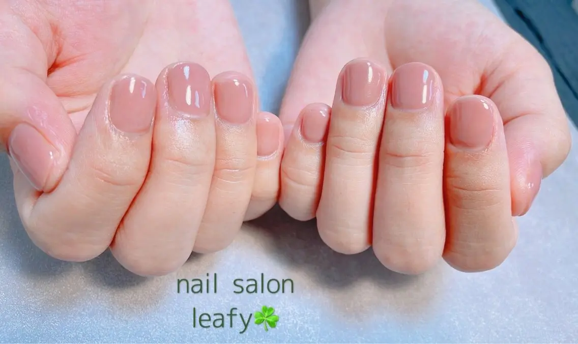 ネイル ワンカラーネイル ピンク ネイルサロン leafyのネイルデザイン