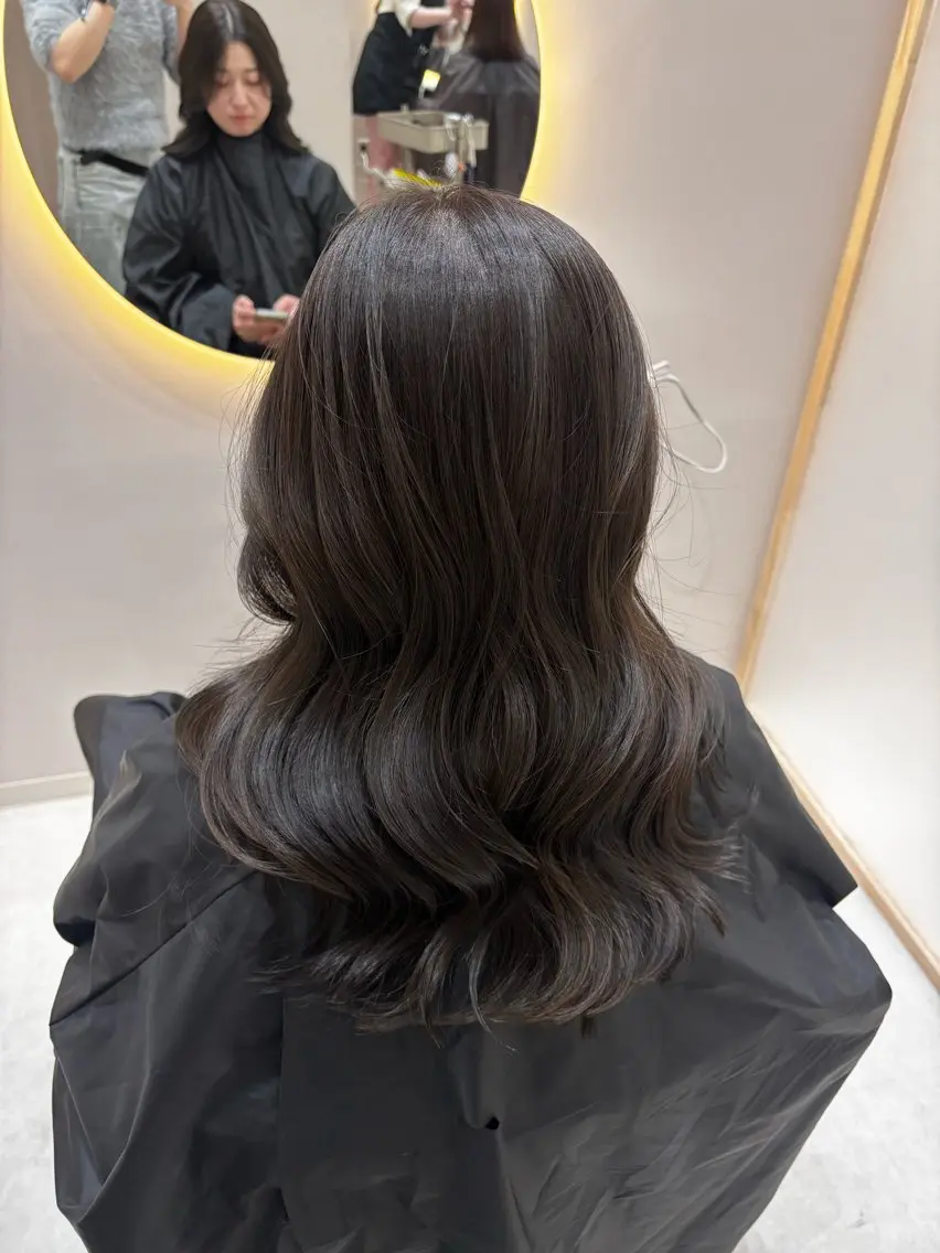 セミロング カット ヘアカラー トリートメント 韓国レイヤーカット/ 🩶HARUKA🩶のヘアスタイル