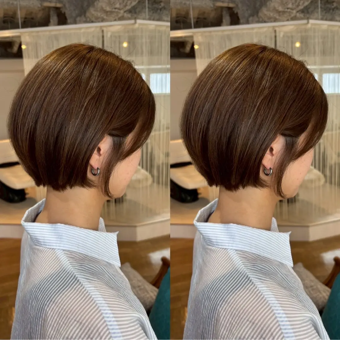 ショート カラー ブラウンカラー RINNO🌷透明感 カラー/髪質改善のヘアスタイル