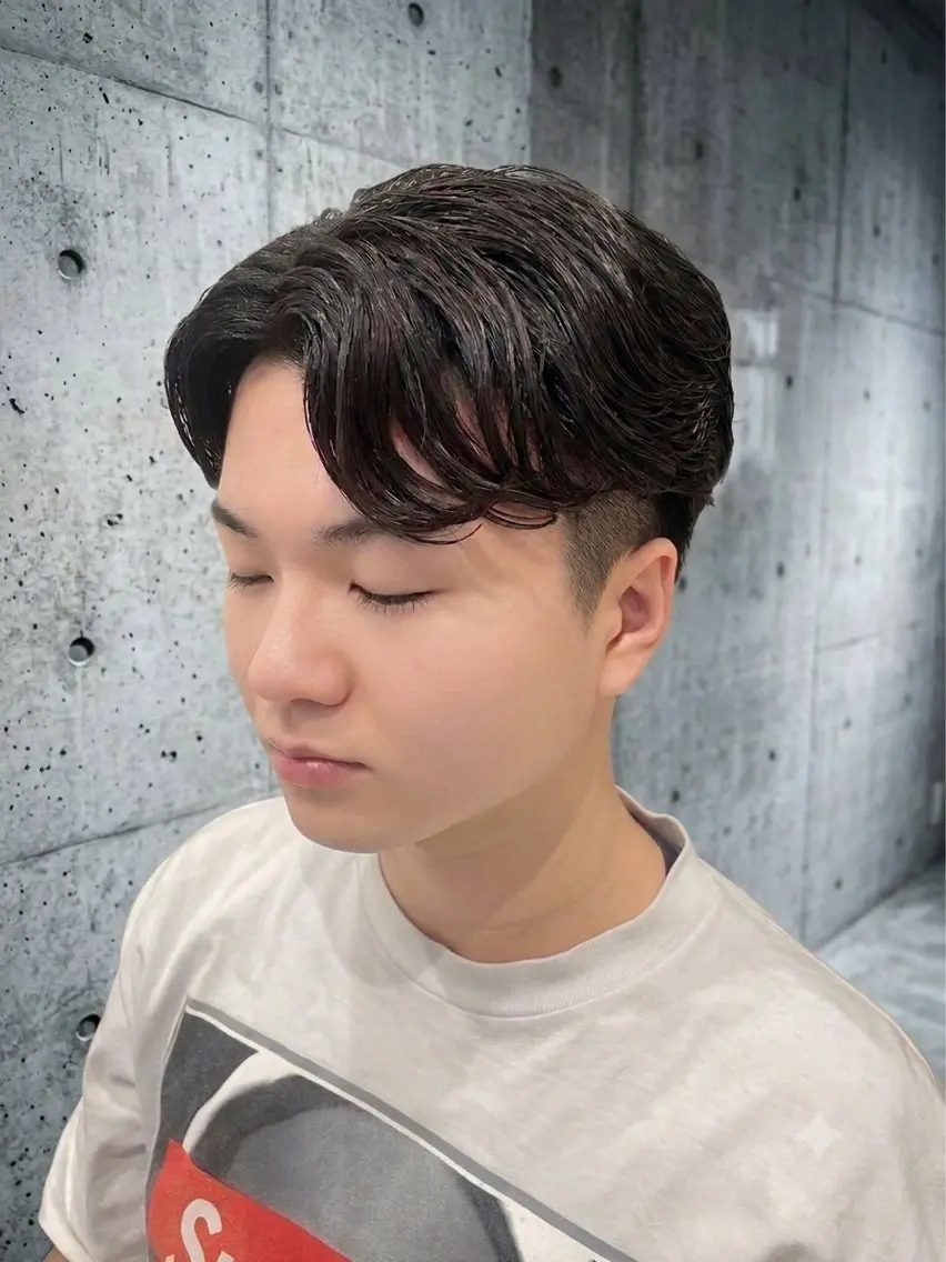 ショート パーマ メンズ フェザーパーマ メンズパーマ カット パーマ メンズ特化パーマ/ ハイライト/比嘉のヘアスタイル