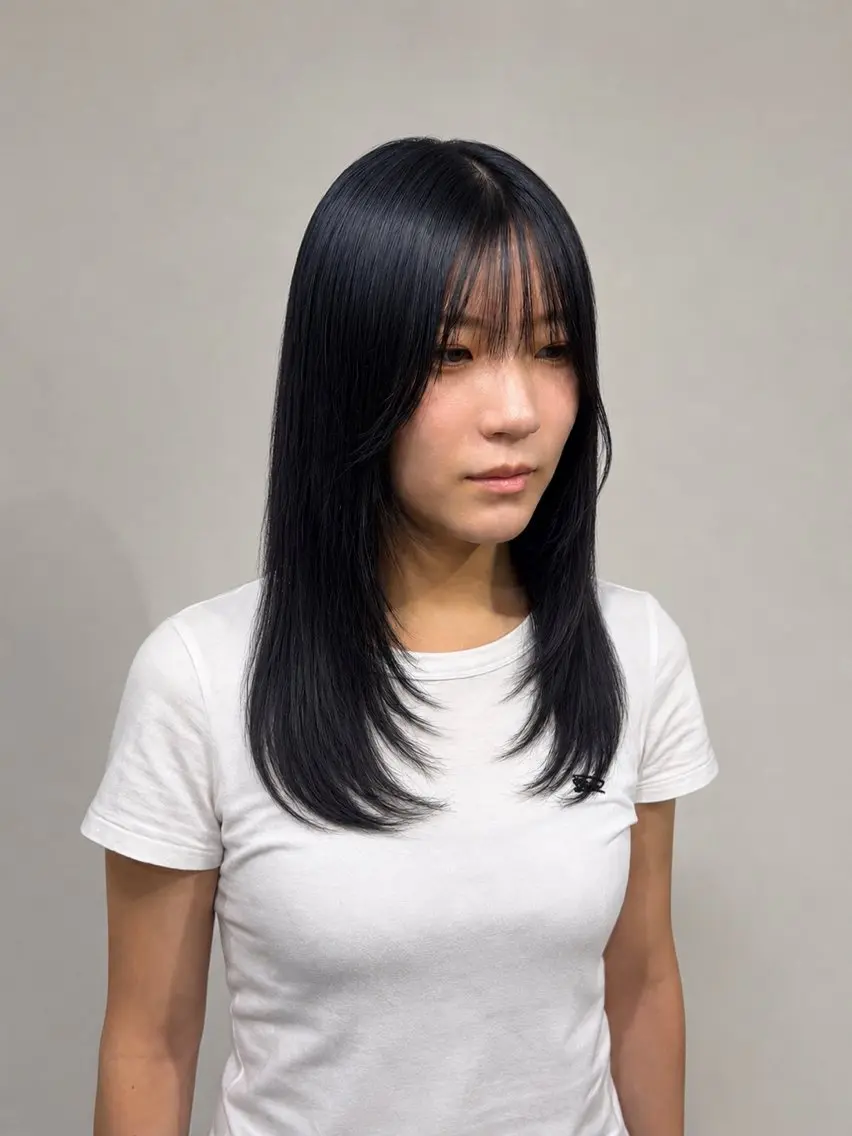 セミロング 根本 那菜果🌺のヘアスタイル