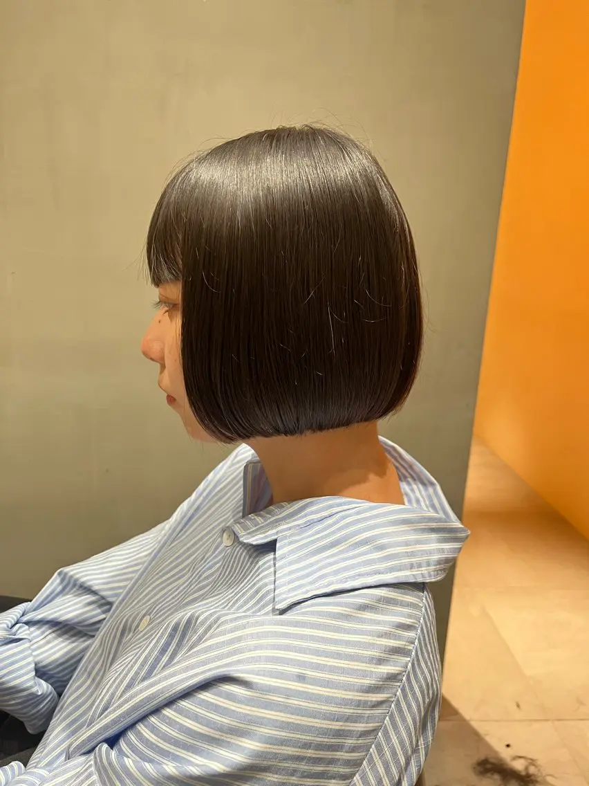 ショート ボブ ナミ🩶暗髪/暖色 ❤️/透明感/縮毛のヘアスタイル