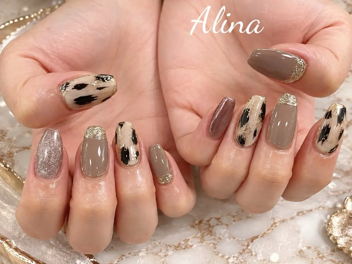 セミロング ハンドネイル 池袋Alina エリナのネイルデザイン