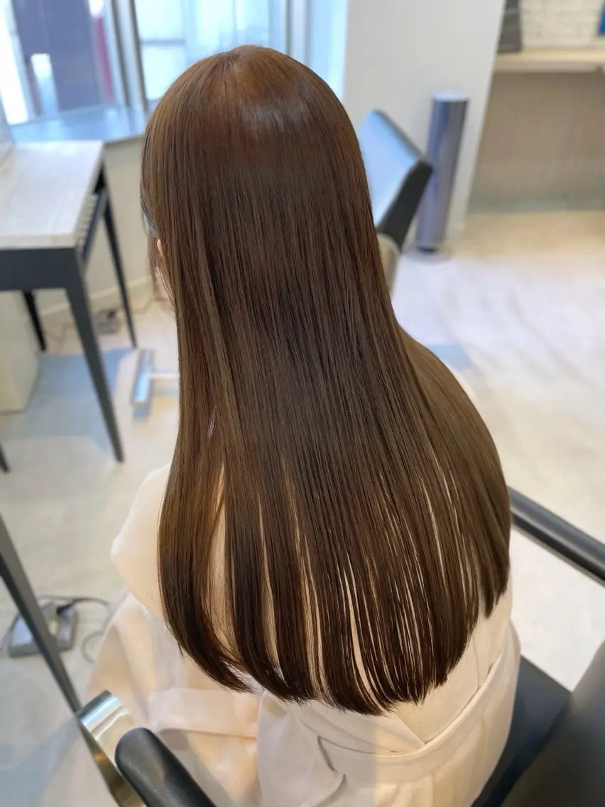 ロング カラー ベージュカラー ダブルカラー ヘアカラー トリートメント miyu♡̷̷ 韓国ヘア/顔まわりのヘアスタイル