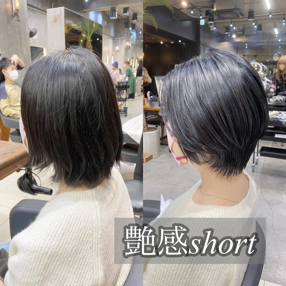 ショート カラー 小顔カット カット ヘアカラー トリートメント 透明感カラー🌿 グレージュ🐺陽介のヘアスタイル