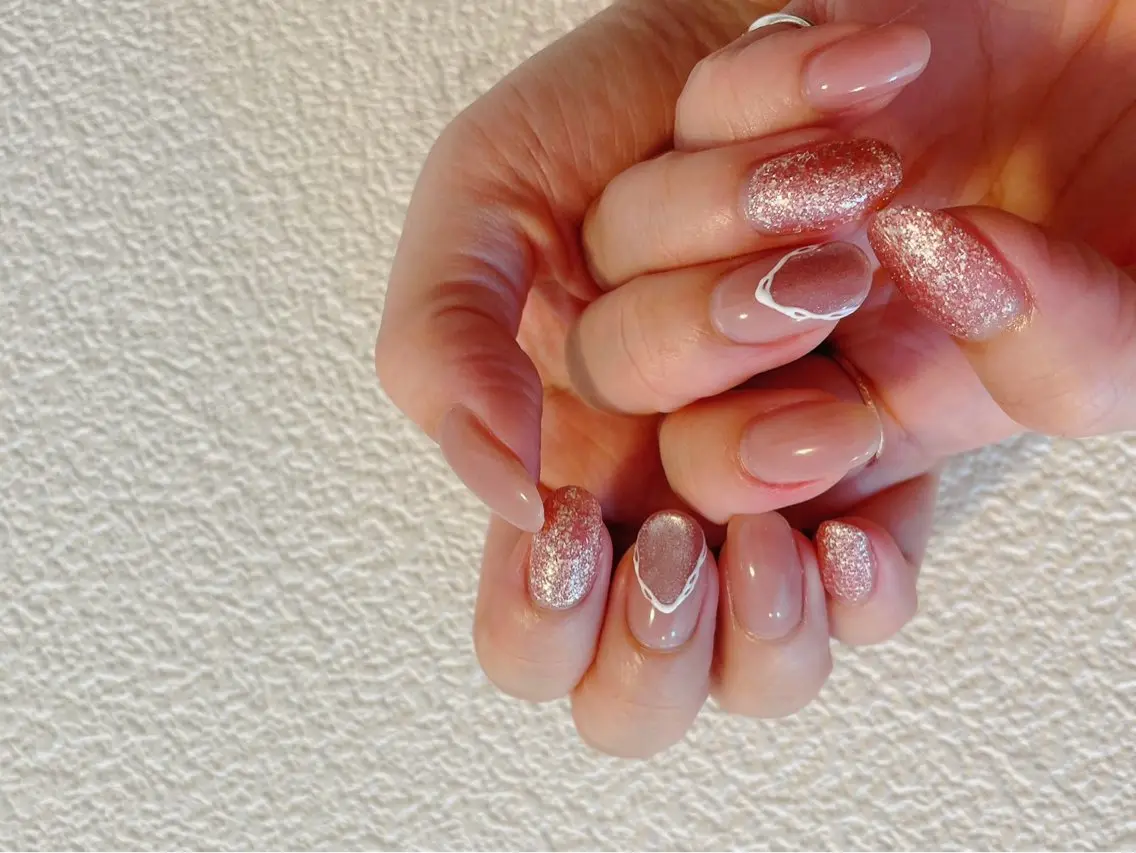 ネイル ジェルネイル 韓国ネイル マグネットネイル メンズネイル ワンカラーネイル kiki nail たまプラーザのネイルデザイン