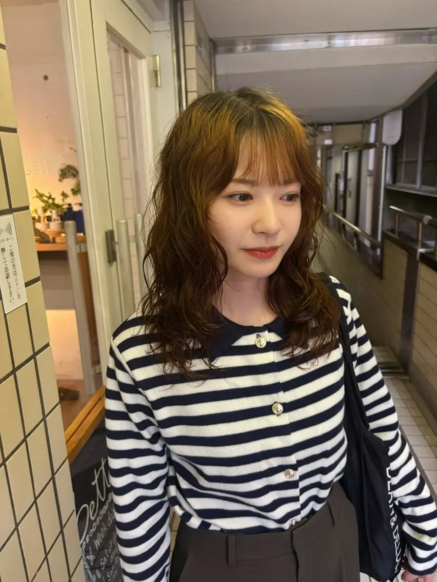 セミロング パーマ カット パーマ kaito パーマ募集！🙌のヘアスタイル