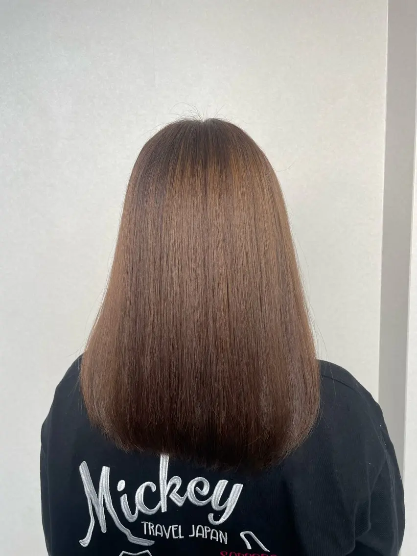 セミロング カラー ベージュカラー 髪質改善 トリートメント ヘアカラー モモ 【髪質改善】のヘアスタイル