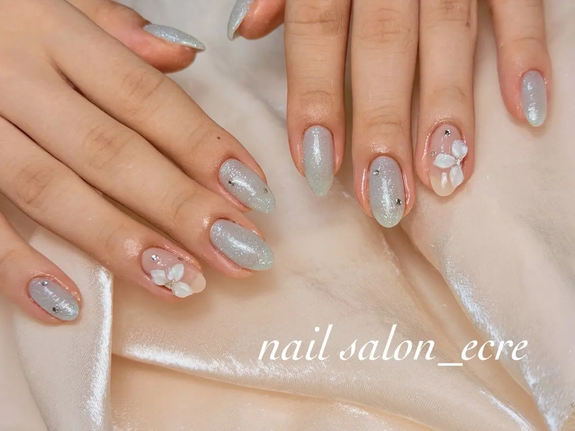 ネイル フラワーネイル ハンドネイル フットネイル nail salon _ecre_のネイルデザイン