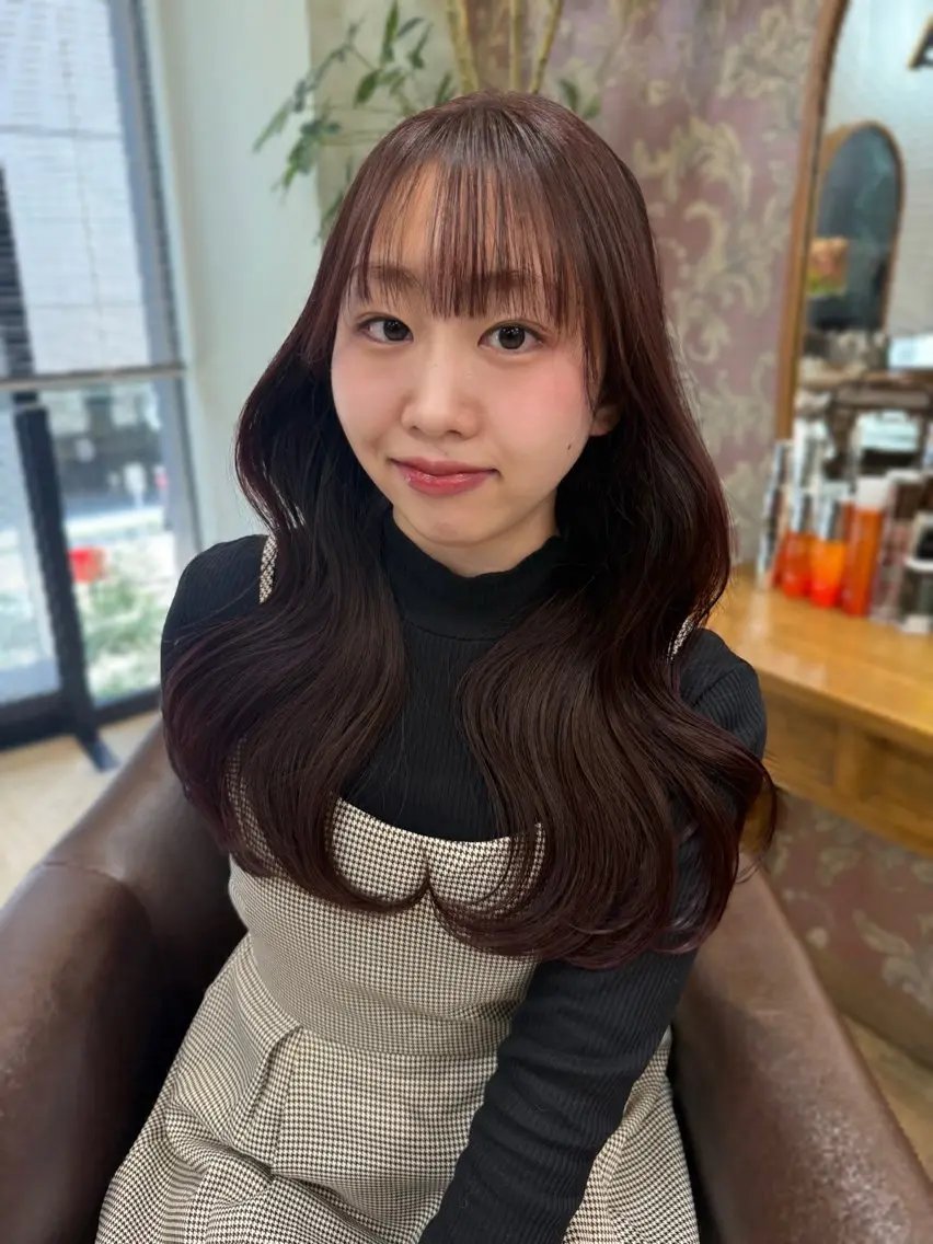 ロング カラー ヘアアレンジ 透明感カラー ラベンダーカラー ラベンダーピンク ピンクカラー ヘアカラー ヘアセット 玉川 莉瑚のヘアスタイル