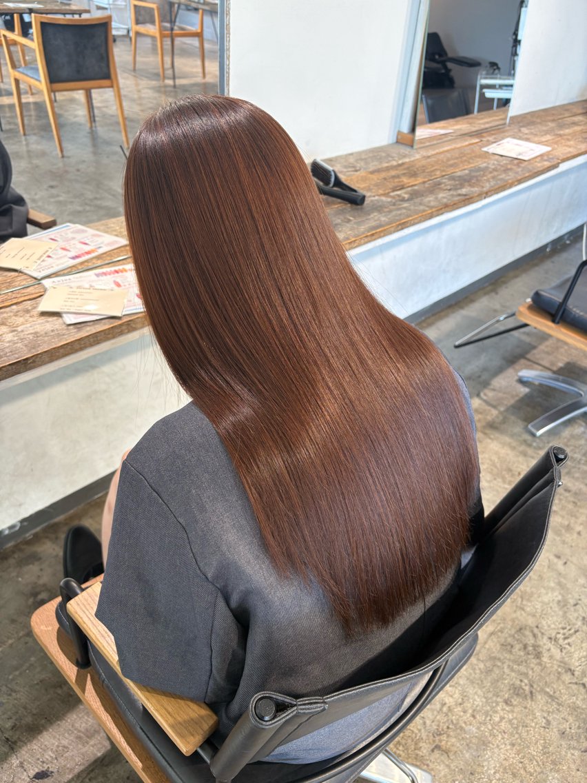 ロング カラー 髪質改善 縮毛矯正 トリートメント 個性派/デザイン/ ハイトーン AMIのヘアスタイル