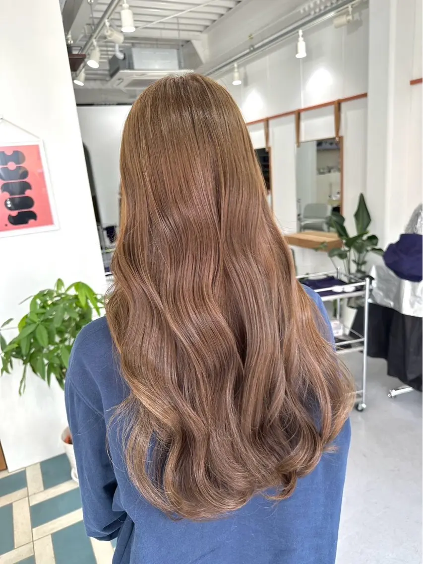 【4月限定❣️】ブリーチなしダブルカラー+Aujuaトリートメント🫧🧴¥18260→¥12760透明感/韓国風カラーの写真