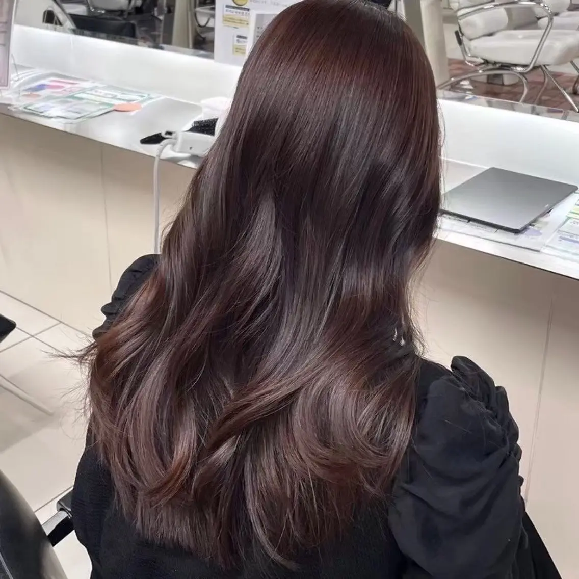 ロング カラー 縮毛矯正/ワンカラー モデル募集🫧羽夏のヘアスタイル