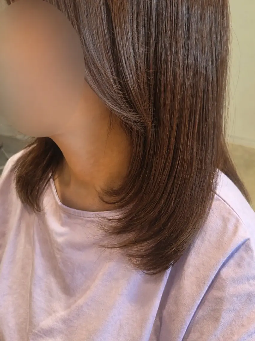 ミディアム カラー ブラウンカラー レイヤーカット 盛田 美結のヘアスタイル