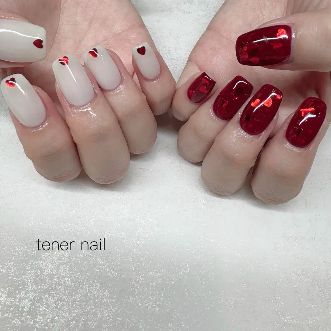 ネイル ハート ハンドネイル テネルネイル tener nailのネイルデザイン