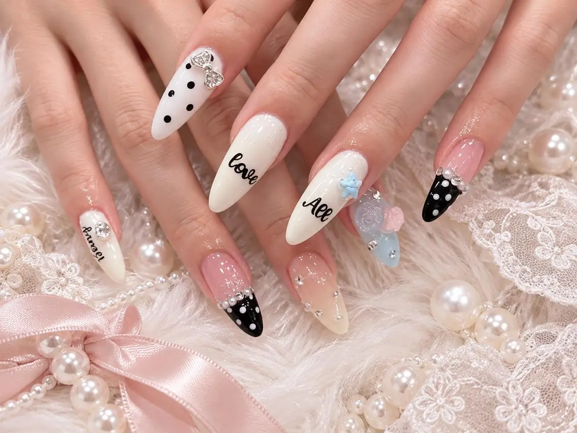 ネイル アートネイル フラッシュネイル フレンチネイル ジェルネイル ガラスフレンチ M2 BEAUTY Rikaのネイルデザイン