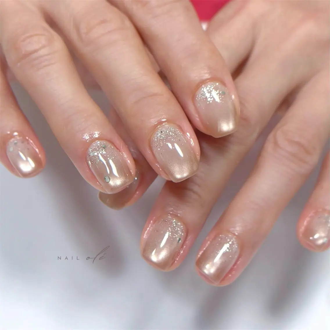 ネイル ブラウン マグネットネイル オフィスネイル シンプルネイル ハンドネイル NAIL oleのネイルデザイン