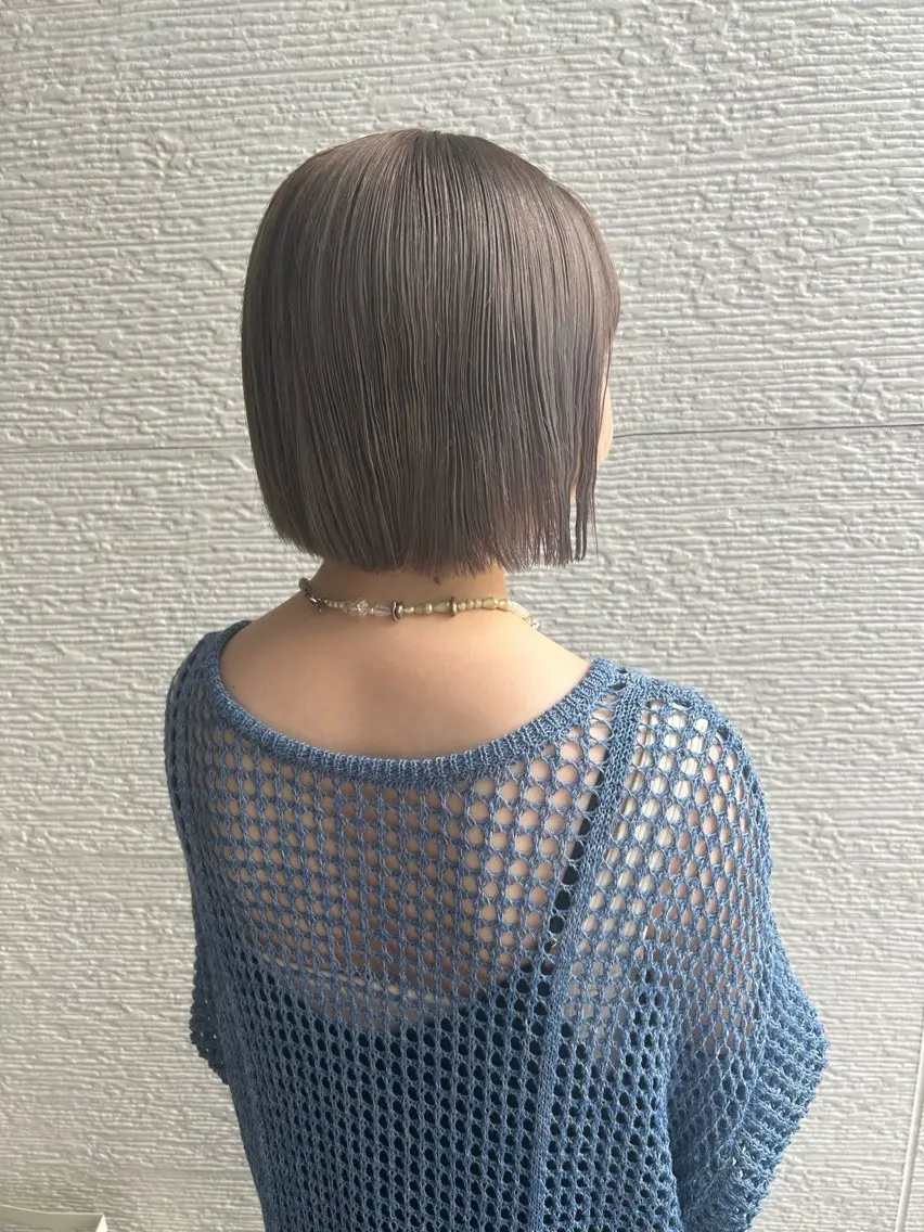 ショート 切りっぱなしボブ ボブ 当日予約◎ボブ/ 縮毛矯正/まこのヘアスタイル