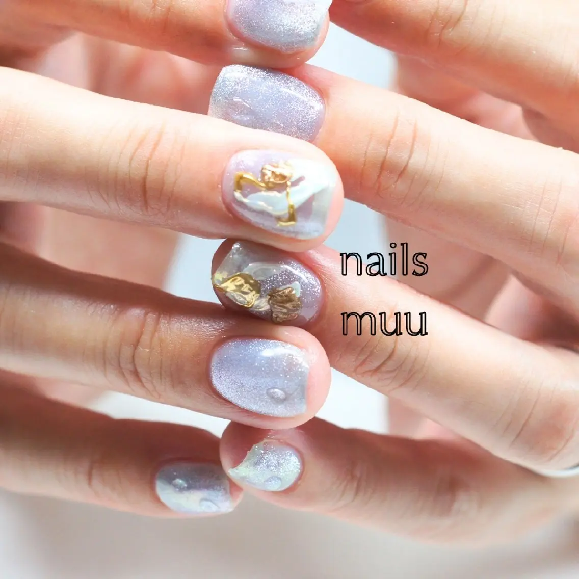 ネイル マグネットネイル ニュアンスネイル スクエアネイル nails muu まゆのネイルデザイン
