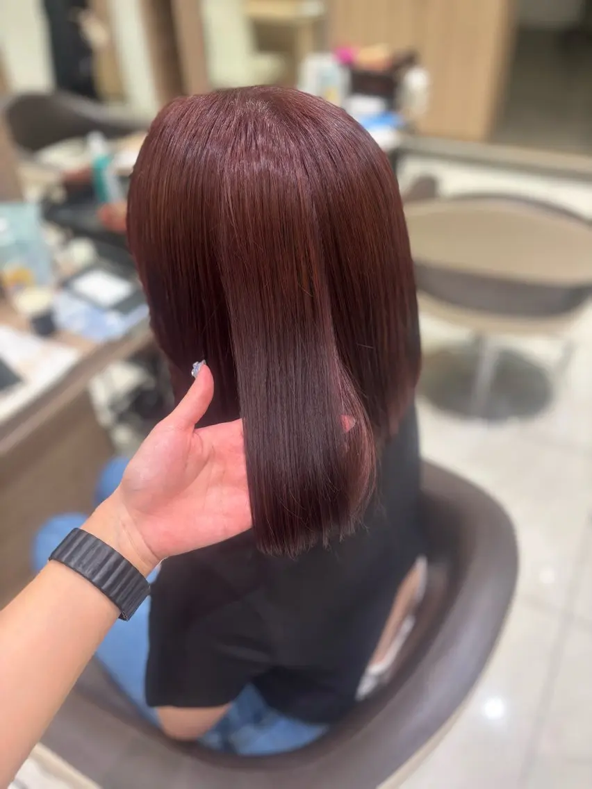 ミディアム カラー ブリーチ ダブルカラー ブリーチなしカラー ヘアカラー 縮毛矯正/パーマ ⭐️安井七海のヘアスタイル