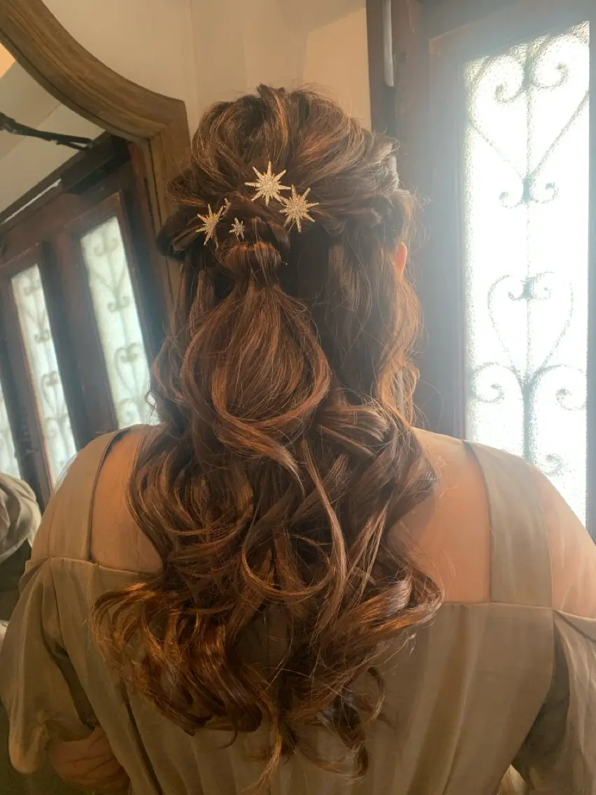 ヘアアレンジ ハーフアップ 結婚式・ブライダル 完全1×1&半個室 ☆★MUUK柳田麻那のヘアスタイル