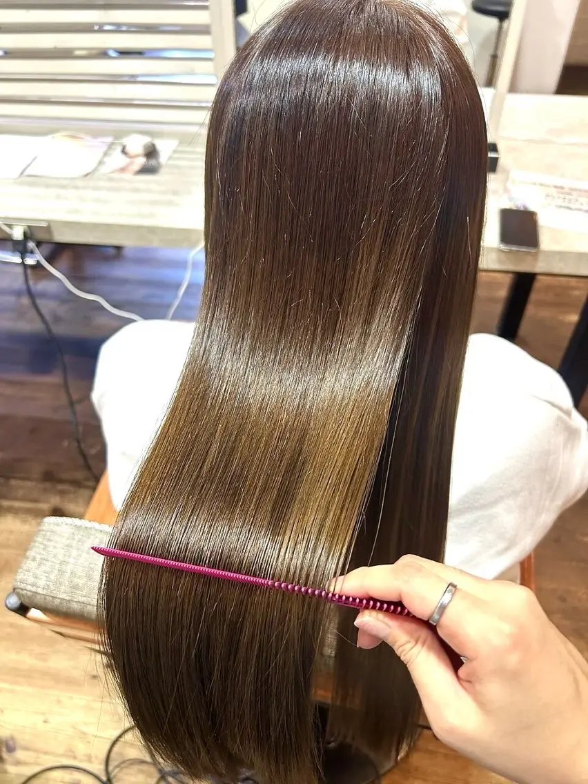 ロング カラー パーマ ブリーチ 髪質改善 ロング トリートメント 酸性ストレート ヘアカラー 縮毛矯正 💎髪質改善専門 jewel boxのヘアスタイル