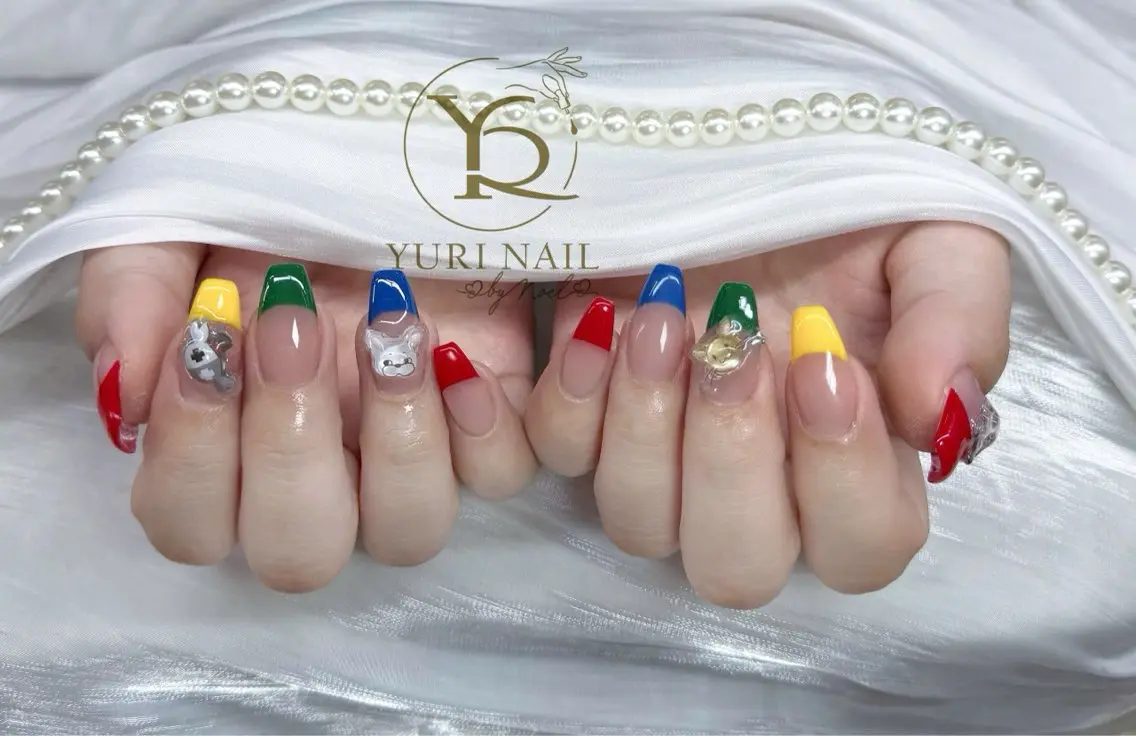 ネイル チークネイル フットネイル フレンチネイル グラデーション キラキラネイル ハンドネイル フットネイル ハンドケア YURI Nail Funabashiのネイルデザイン