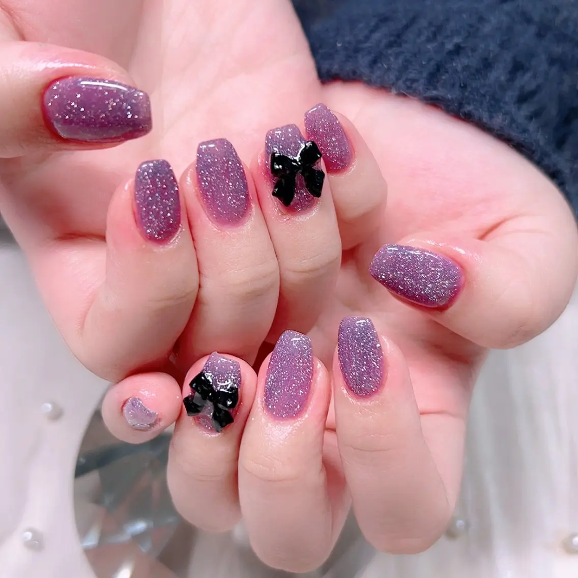 ネイル フラッシュネイル ラメ(グリッター) ハンドネイル Cute Tips nailのネイルデザイン