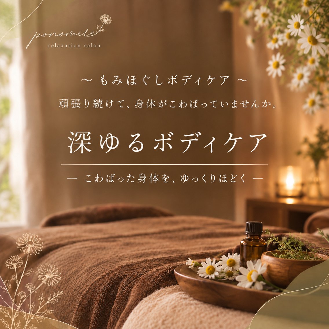 【コリ】【筋肉の張り】【ガチガチな身体】【だる重い】深ゆるボディケア—こわばった身体を、ゆっくりほどく—の写真