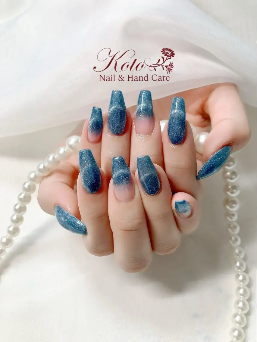ネイル 長さ出し ジェルネイル マグネットネイル 持ち込み ニュアンスネイル ハンドネイル Nail Salon KOTOのネイルデザイン
