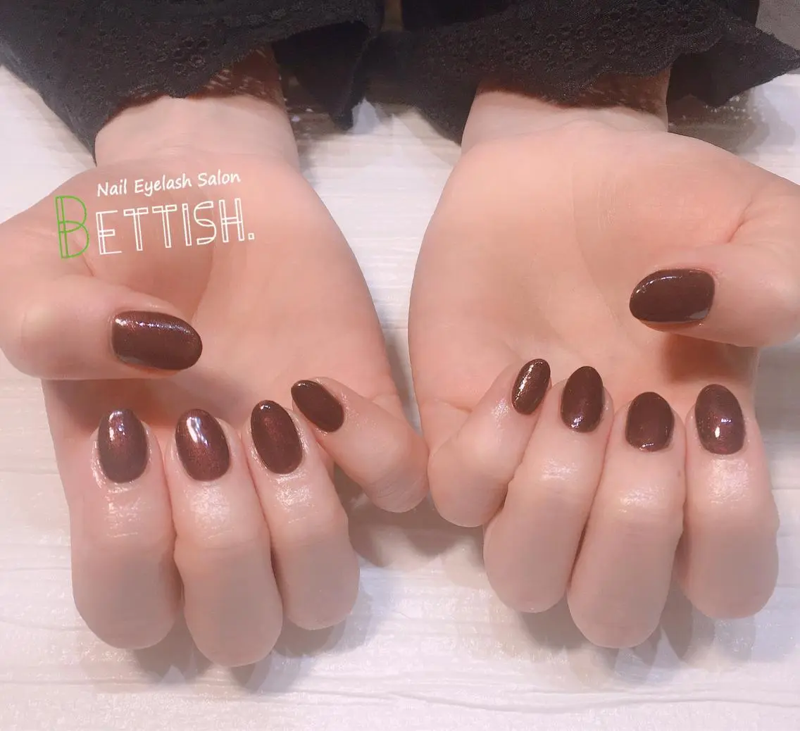 ネイル ボルドー ブラウン ワンカラーネイル BETTISH. KUMIKO☺︎︎のネイルデザイン