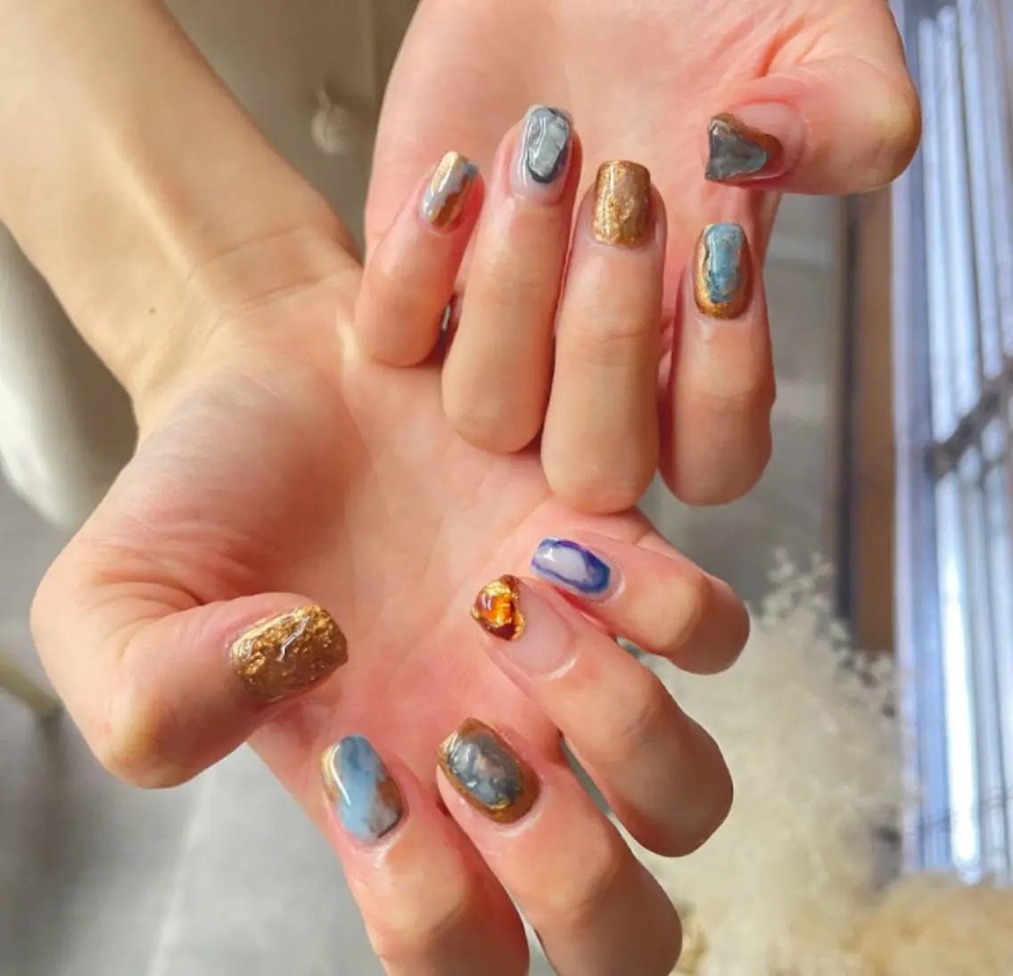 ネイル アートネイル クリアネイル フレンチネイル ジェルネイル ガラスフレンチ nailstudio eviz新宿店のネイルデザイン