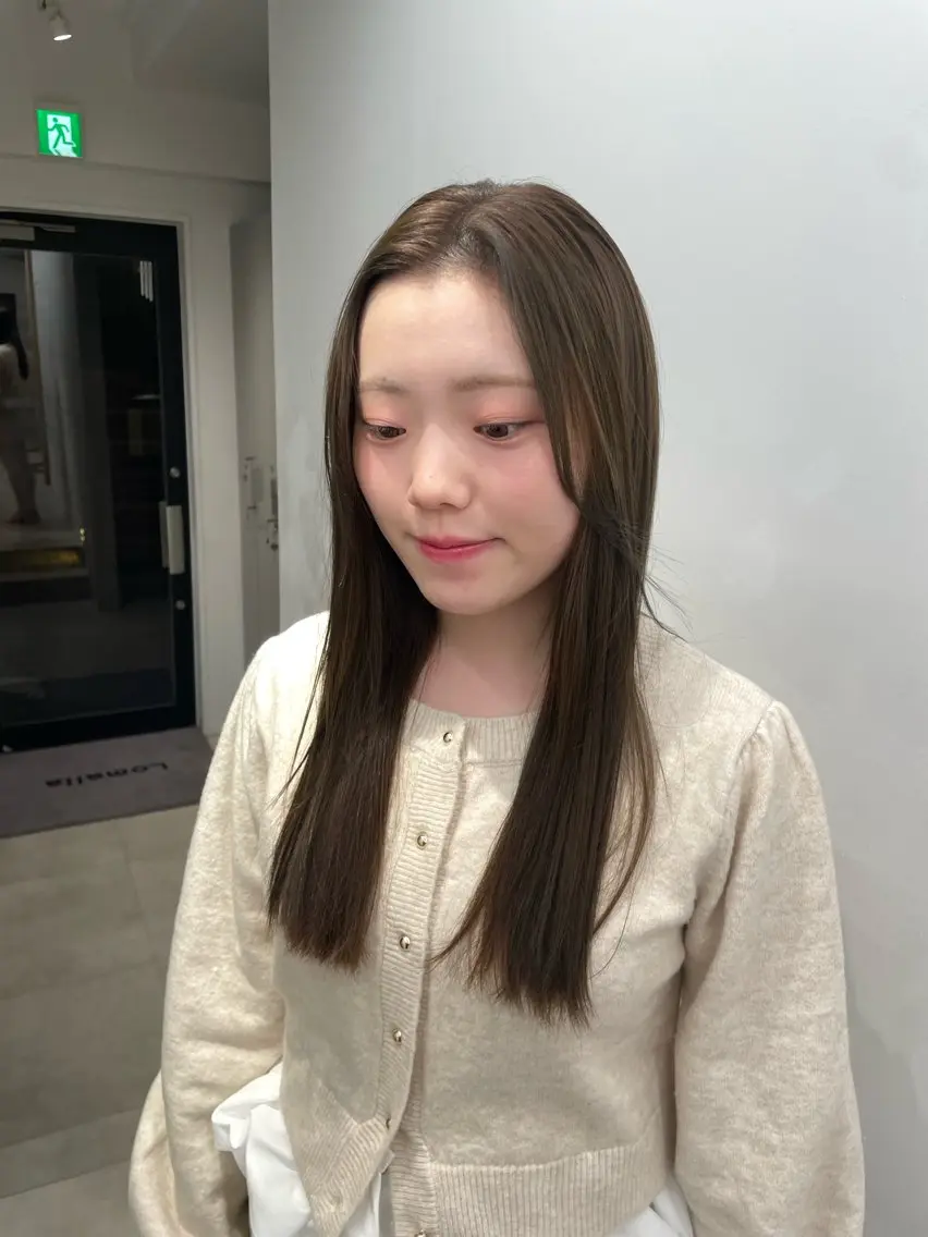 セミロング カラー カット ヘアカラー トリートメント 🌙赤み消し/韓国/ 艶カラー/suwaのヘアスタイル