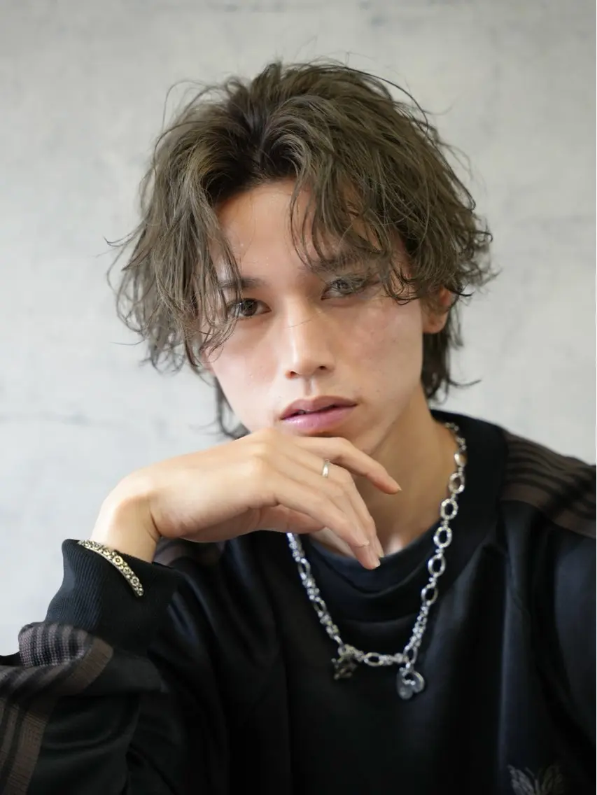 ミディアム ミディアムパーマ カット パーマ メンズ特化パーマ &カラー🔥小倉大和のヘアスタイル