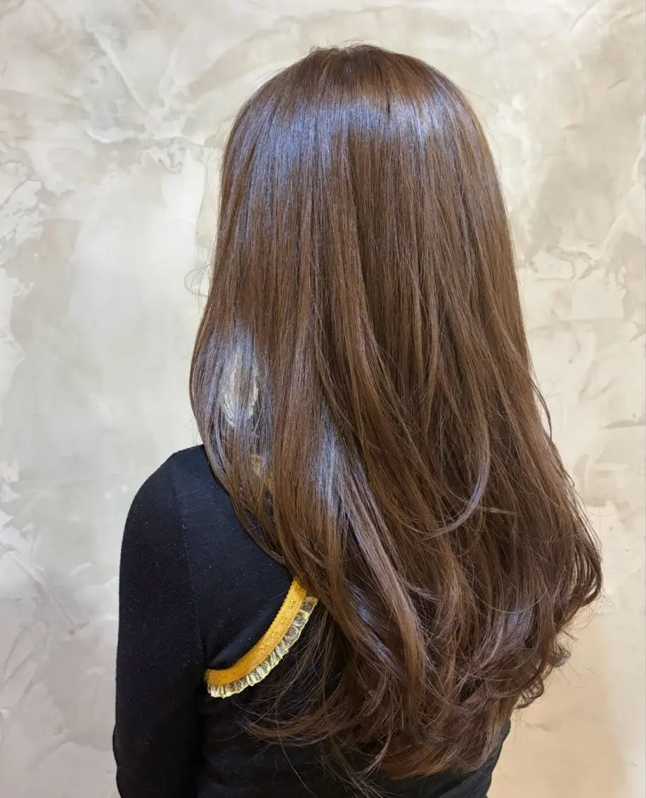 ロング カット ヘアカラー 🐾自然な縮毛矯正/ レイヤー🐾あんなのヘアスタイル