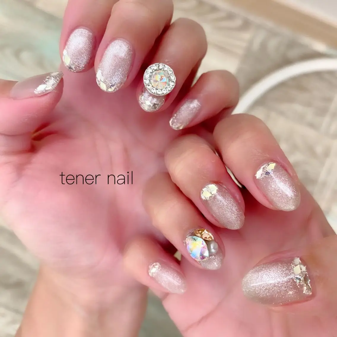 ネイル フレンチネイル ガラスフレンチ テネルネイル tener nailのネイルデザイン