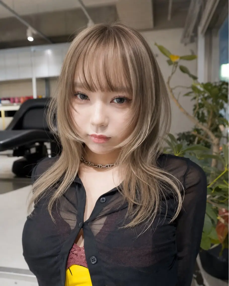 ロング カラー ブリーチ デザインカラー ハイトーンカラー カット ヘアカラー トリートメント 小田 晃瑛のヘアスタイル