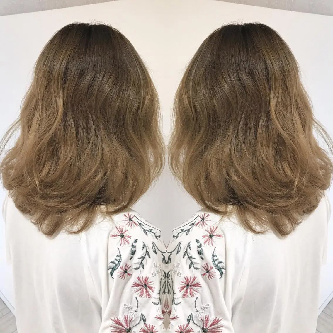 ミディアム カラー ベージュカラー ブリーチ ブリーチなしカラー ヘアカラー トリートメント Miru by INCE HAIRのヘアスタイル