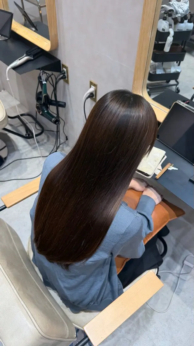 ロング ヘアカラー トリートメント 💙まの/ 透明感カラー💙のヘアスタイル